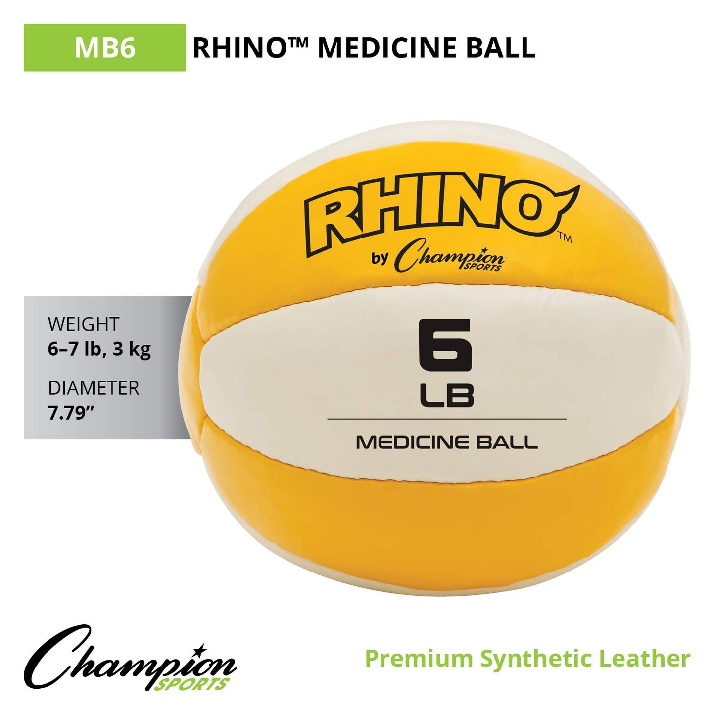Champion Sports Exercise Medicine Balls, Leather with No-Slip Grip - Weighted Med Ball Set for Weight Training, Stability, Plyometrics, Cross Training, Core Strength - Multiple Styles
