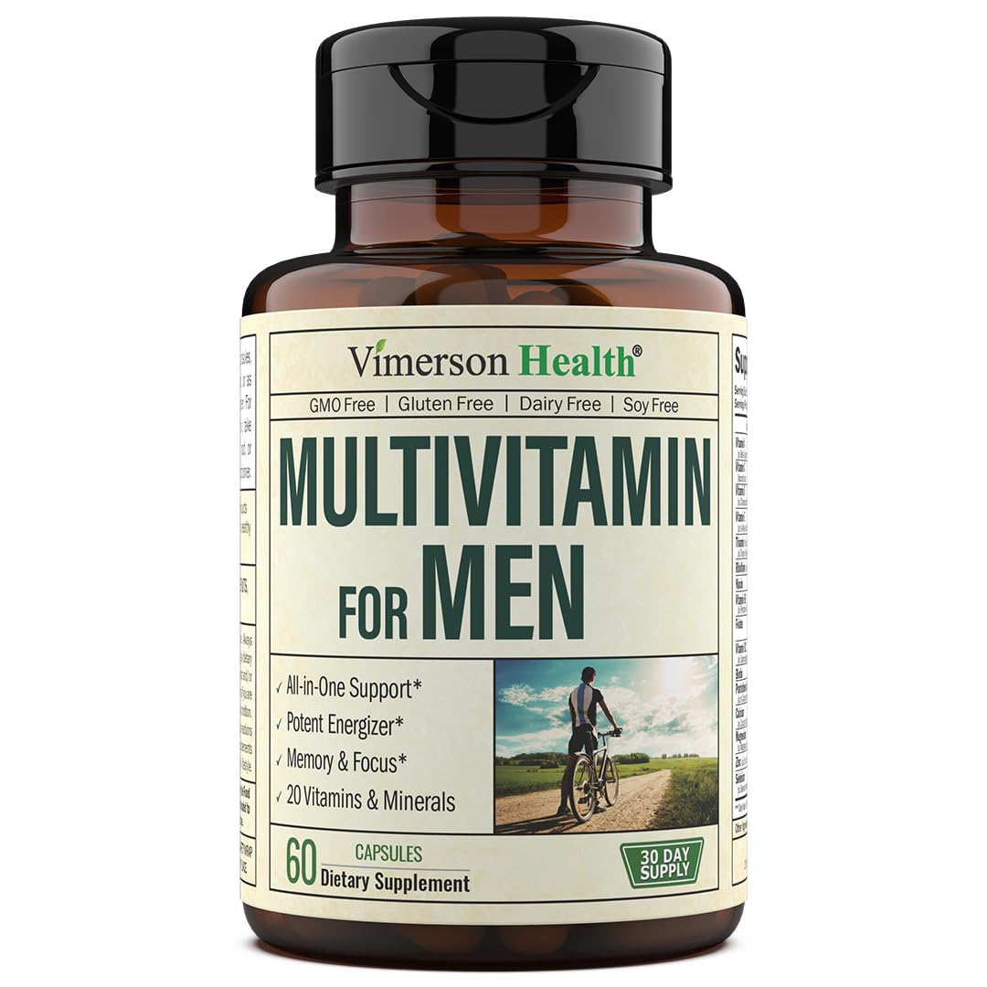 Multivitamin for Men – Essential Mens Multivitamins & Multiminerals Capsules with Vitamin B12, A, D, C, Zinc, Magnesium & More for Total Body Wellness – 20+ Key Nutrients & Vitamins for Men – 60 count