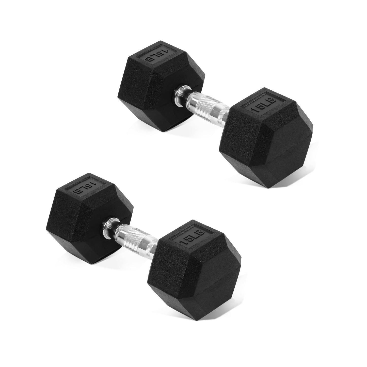 Hex Dumbbells Rubber Coated Hand Weights for Exercises and Fitness, Pair
