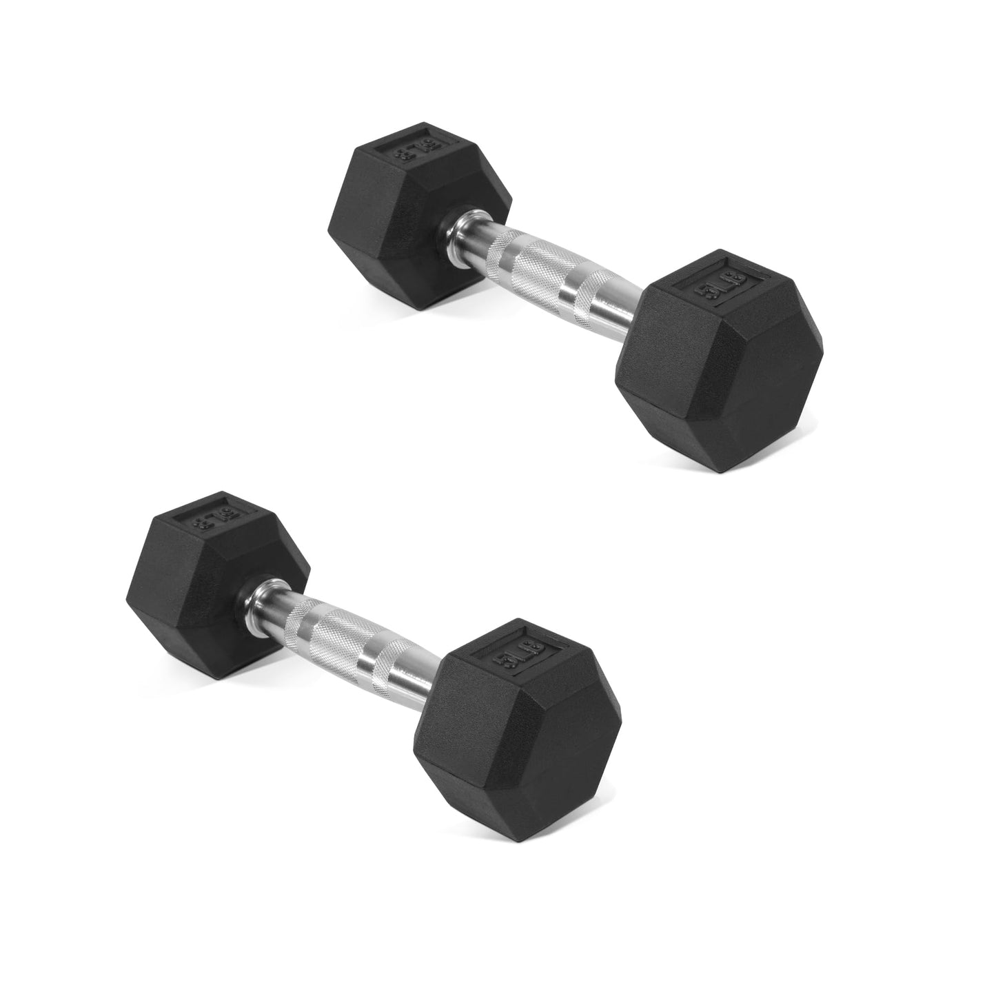 Hex Dumbbells Rubber Coated Hand Weights for Exercises and Fitness, Pair