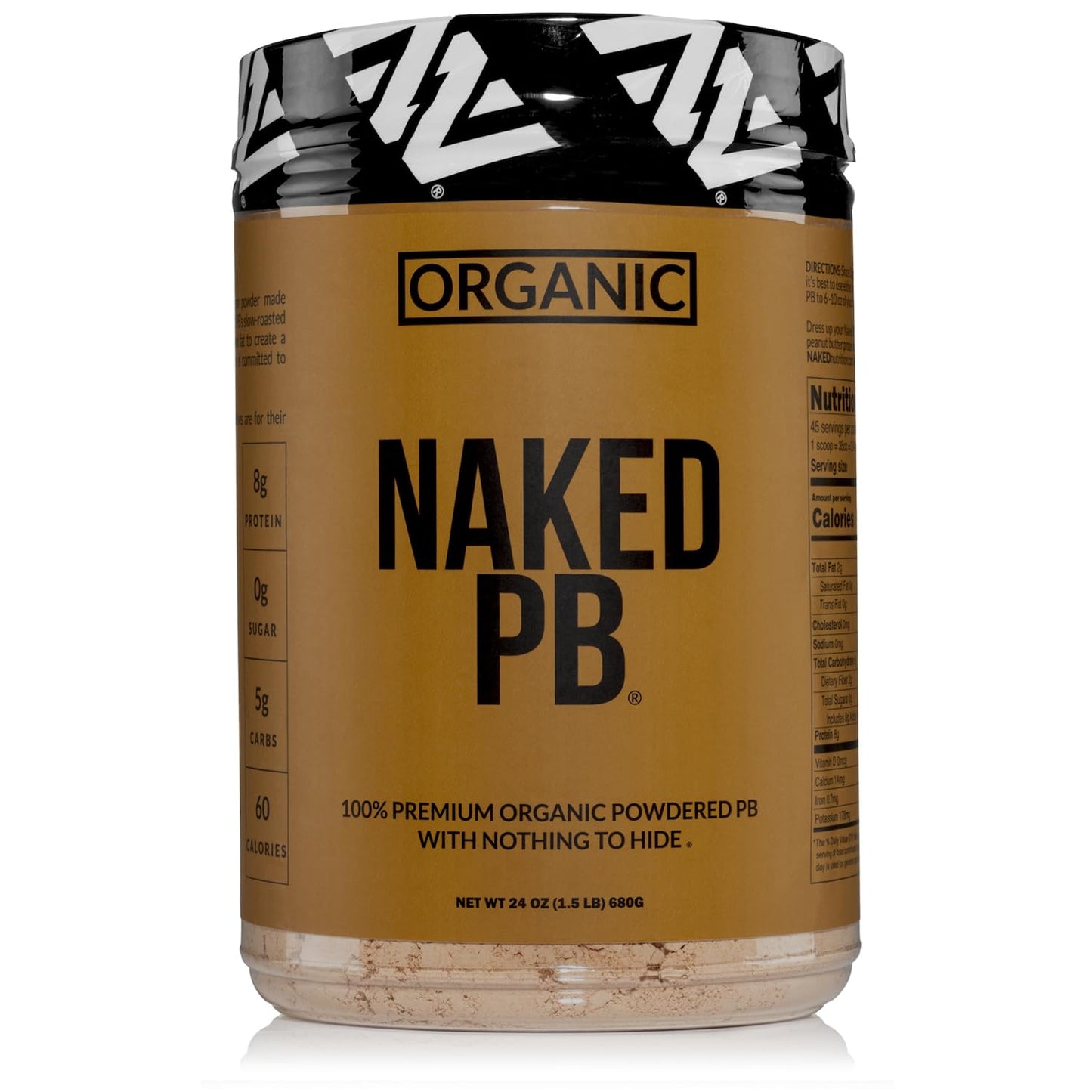 2 LB Powdered Peanut Butter from US Farms – Bulk, Only 1 Ingredient - Roasted Peanuts, Vegan, No Additives, Preservative Free, No Salt, No Sugar - 76 Servings - NAKED PB