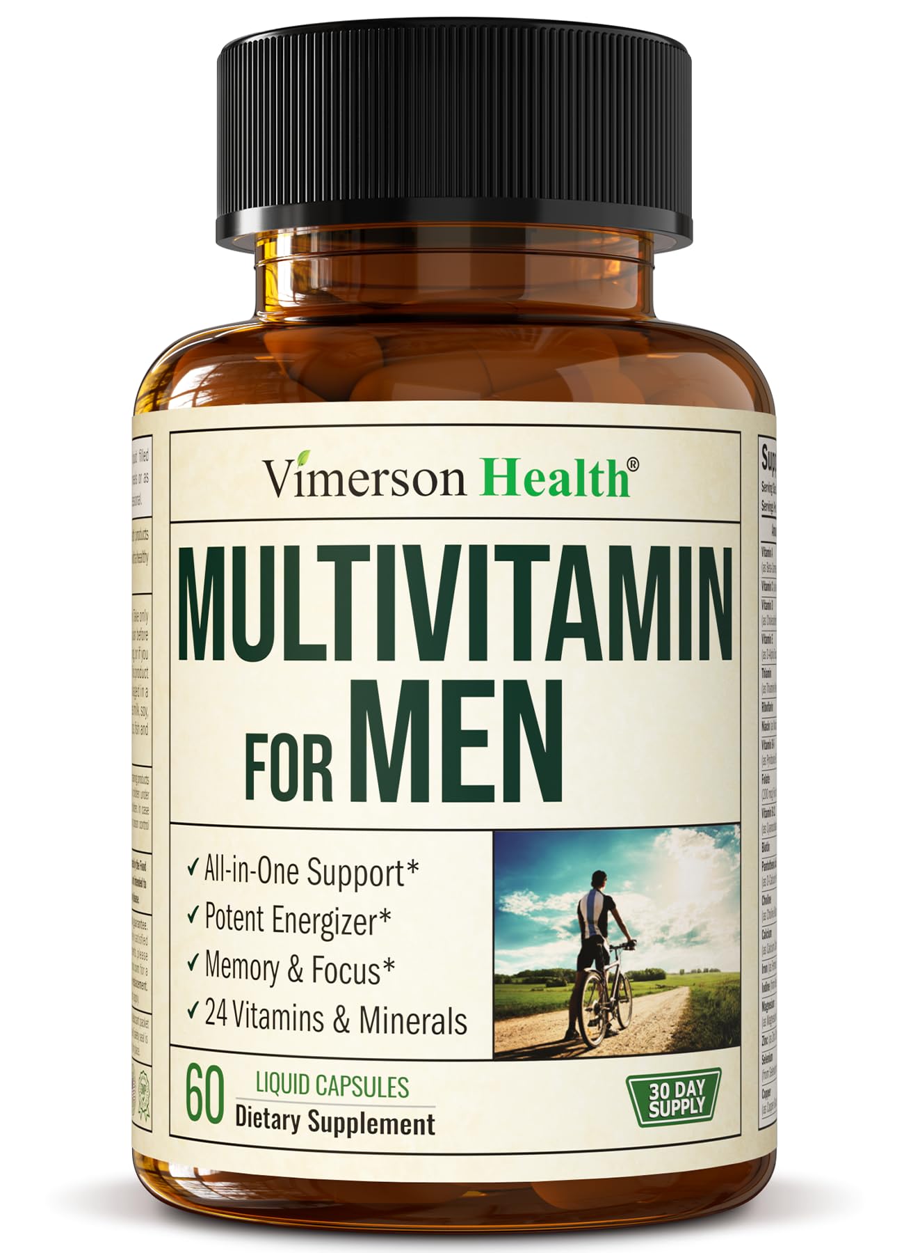 Multivitamin for Men – Essential Mens Multivitamins & Multiminerals Capsules with Vitamin B12, A, D, C, Zinc, Magnesium & More for Total Body Wellness – 20+ Key Nutrients & Vitamins for Men – 60 count