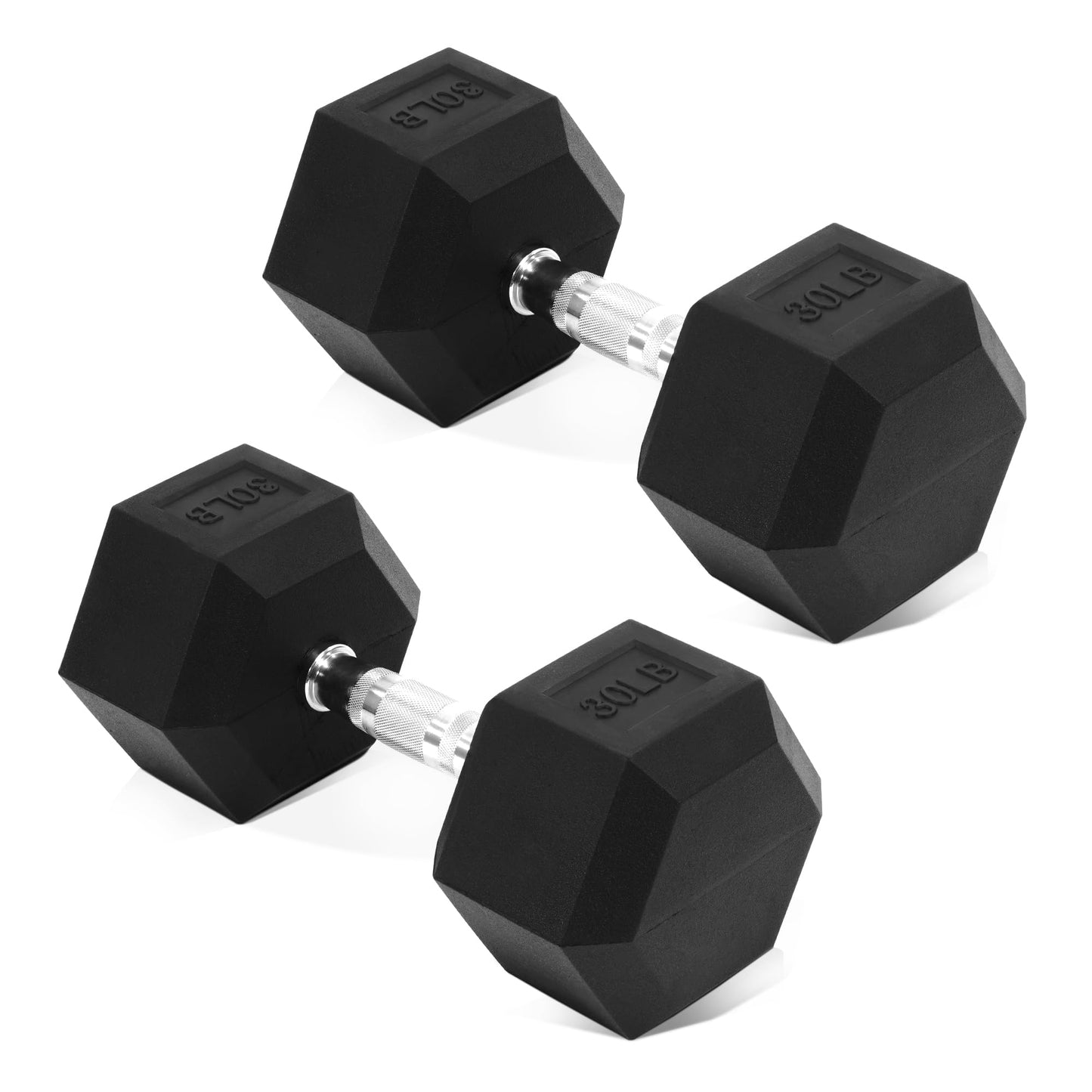 Hex Dumbbells Rubber Coated Hand Weights for Exercises and Fitness, Pair