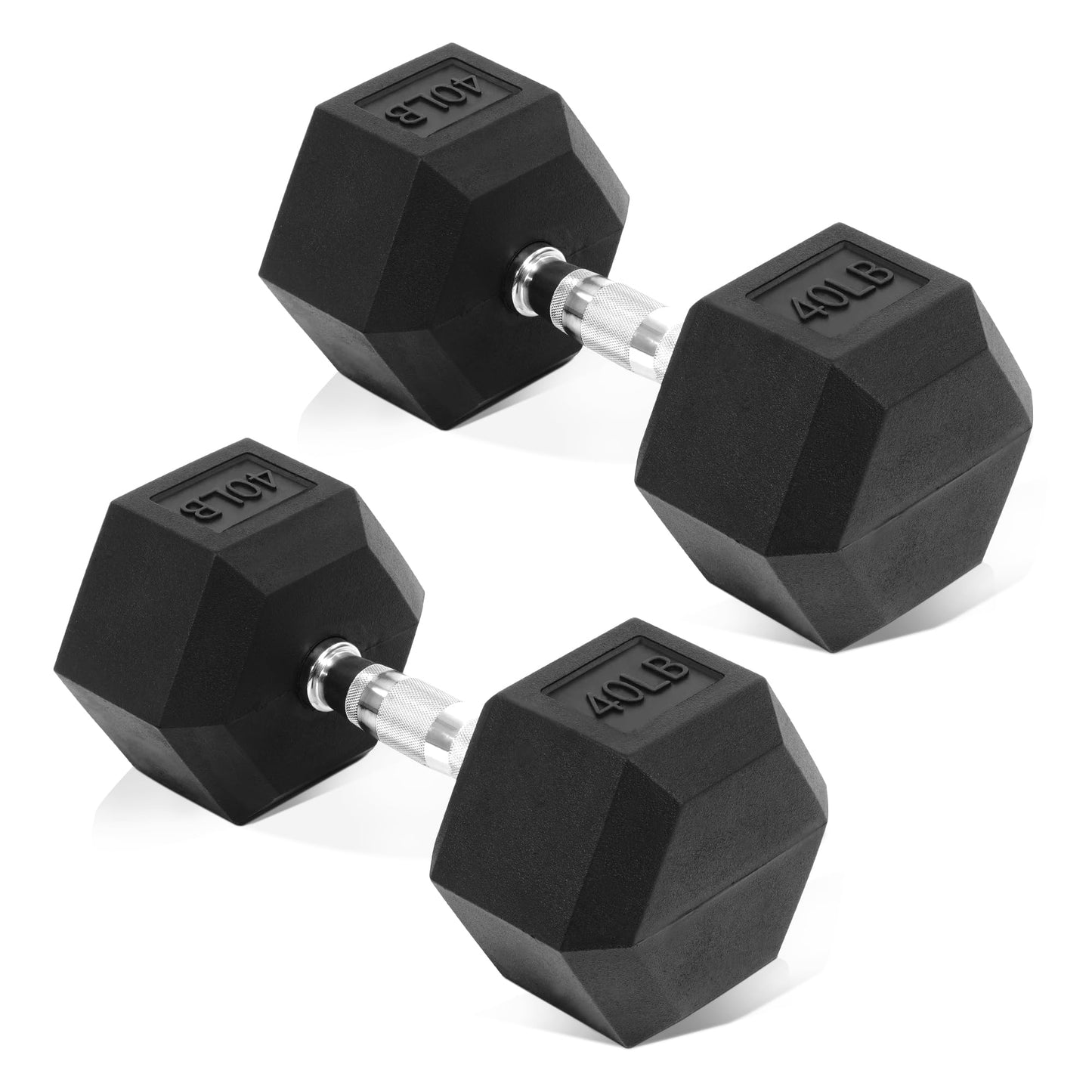 Hex Dumbbells Rubber Coated Hand Weights for Exercises and Fitness, Pair