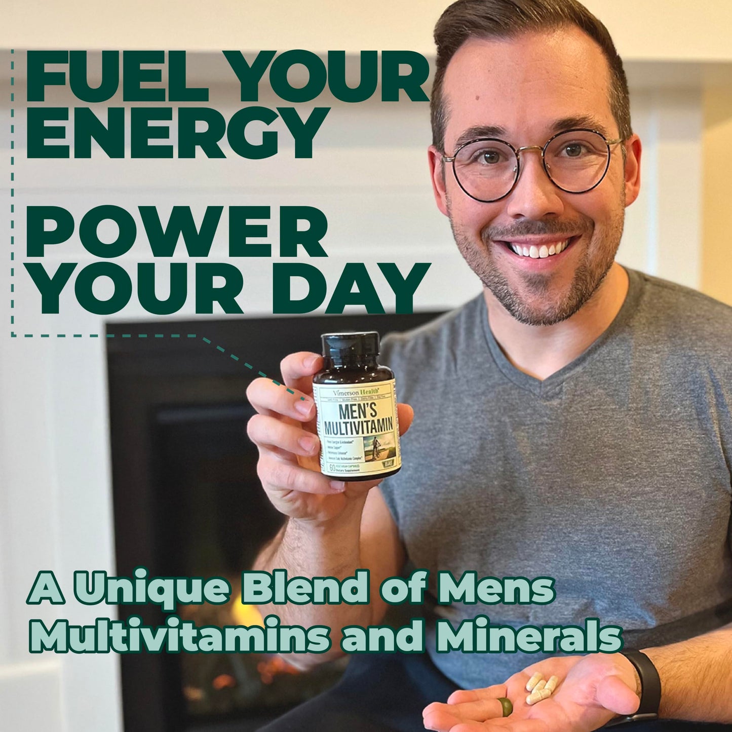 Multivitamin for Men – Essential Mens Multivitamins & Multiminerals Capsules with Vitamin B12, A, D, C, Zinc, Magnesium & More for Total Body Wellness – 20+ Key Nutrients & Vitamins for Men – 60 count