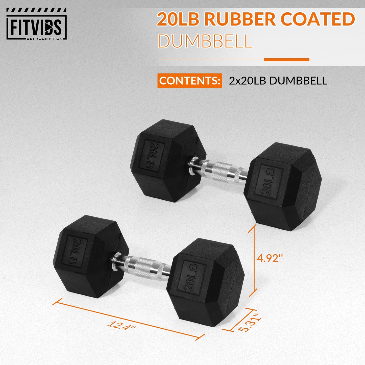 Hex Dumbbells Rubber Coated Hand Weights for Exercises and Fitness, Pair