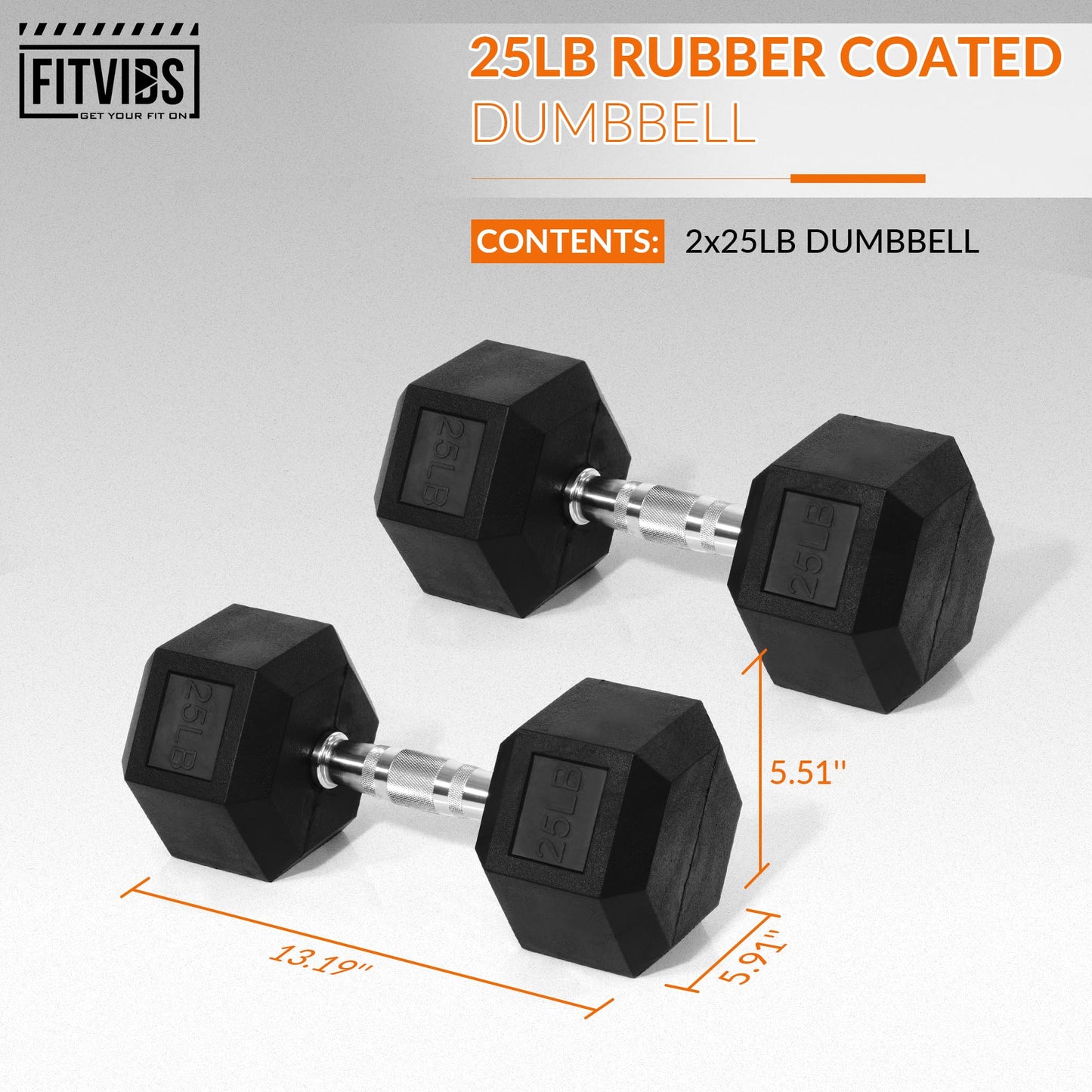 Hex Dumbbells Rubber Coated Hand Weights for Exercises and Fitness, Pair