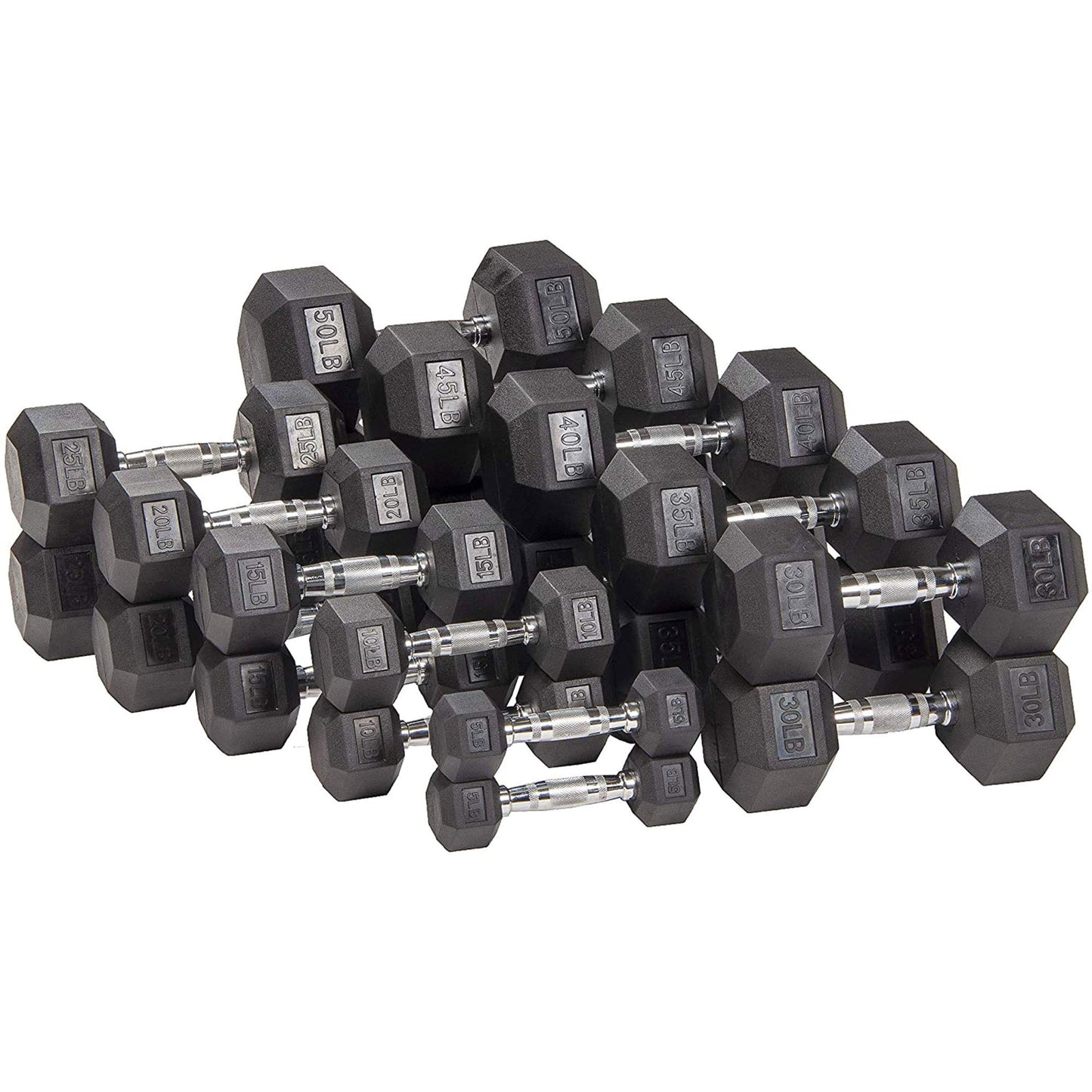 Hex Dumbbells Rubber Coated Hand Weights for Exercises and Fitness, Pair