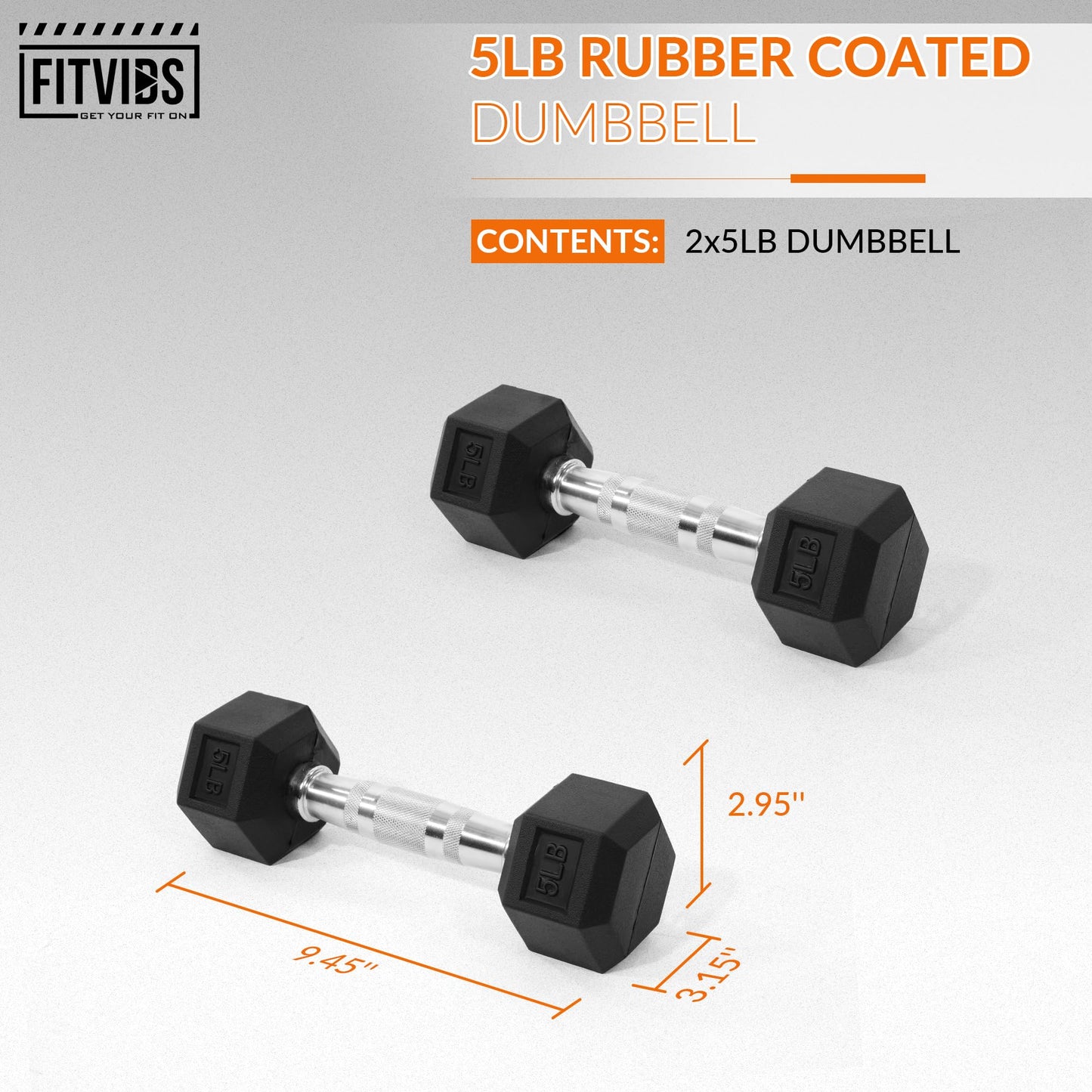 Hex Dumbbells Rubber Coated Hand Weights for Exercises and Fitness, Pair