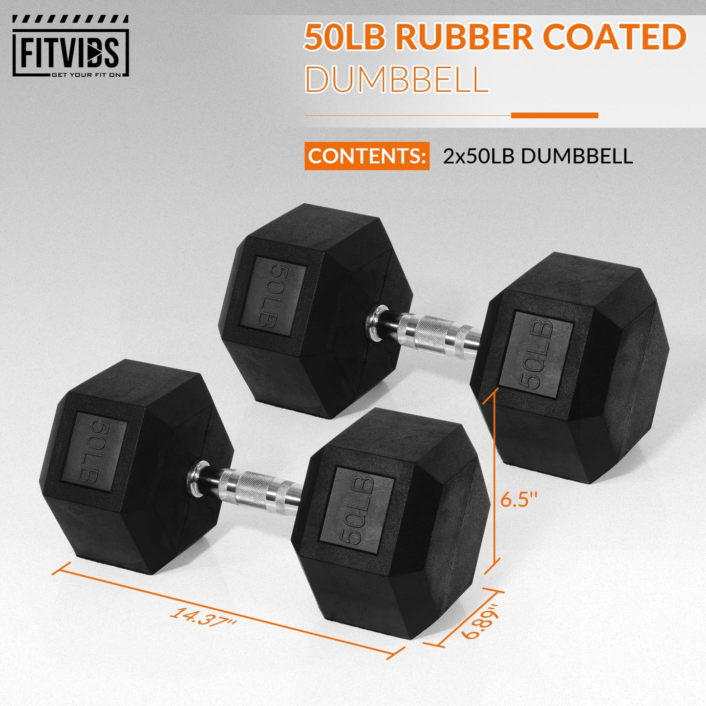 Hex Dumbbells Rubber Coated Hand Weights for Exercises and Fitness, Pair