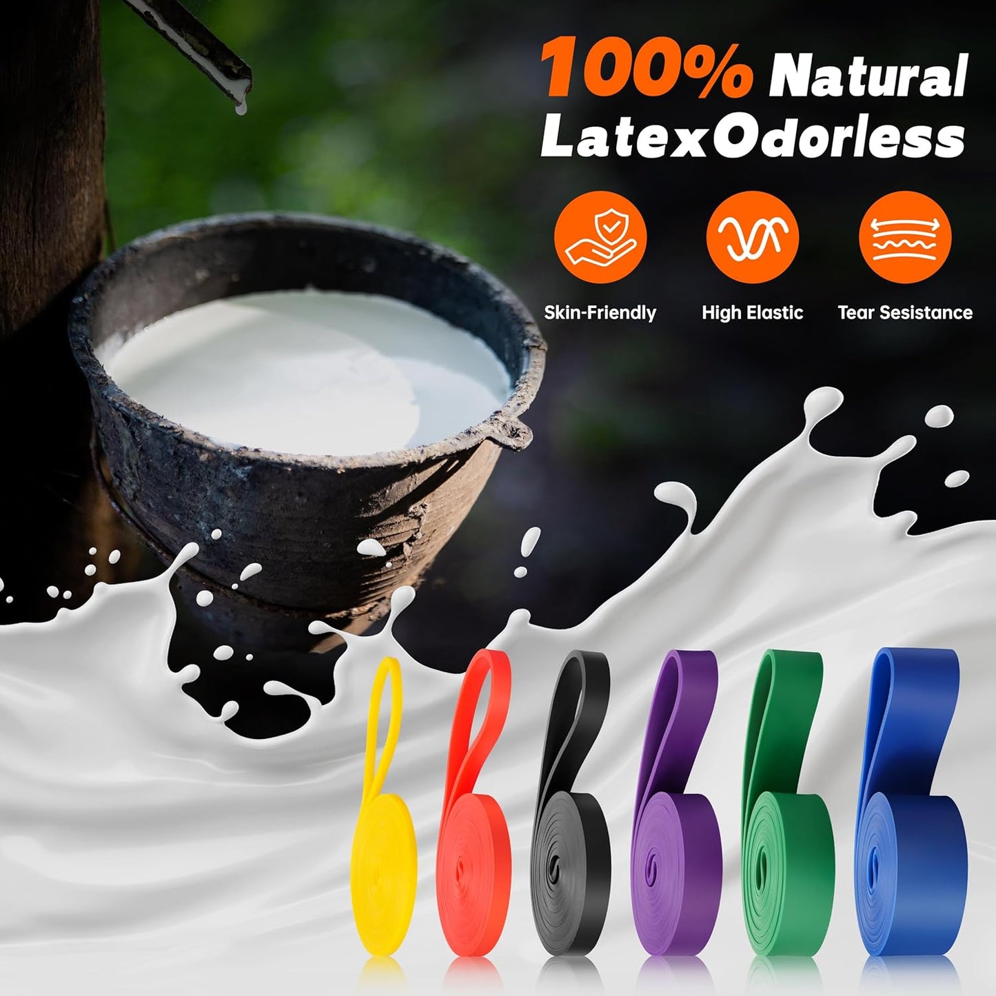 Mercure Resistance Bands for Working Out, 6 Packs Exercise Bands, Pull Up Assistance Bands for Body Stretching Training Physical Therapy Muscle Training for Men & Women