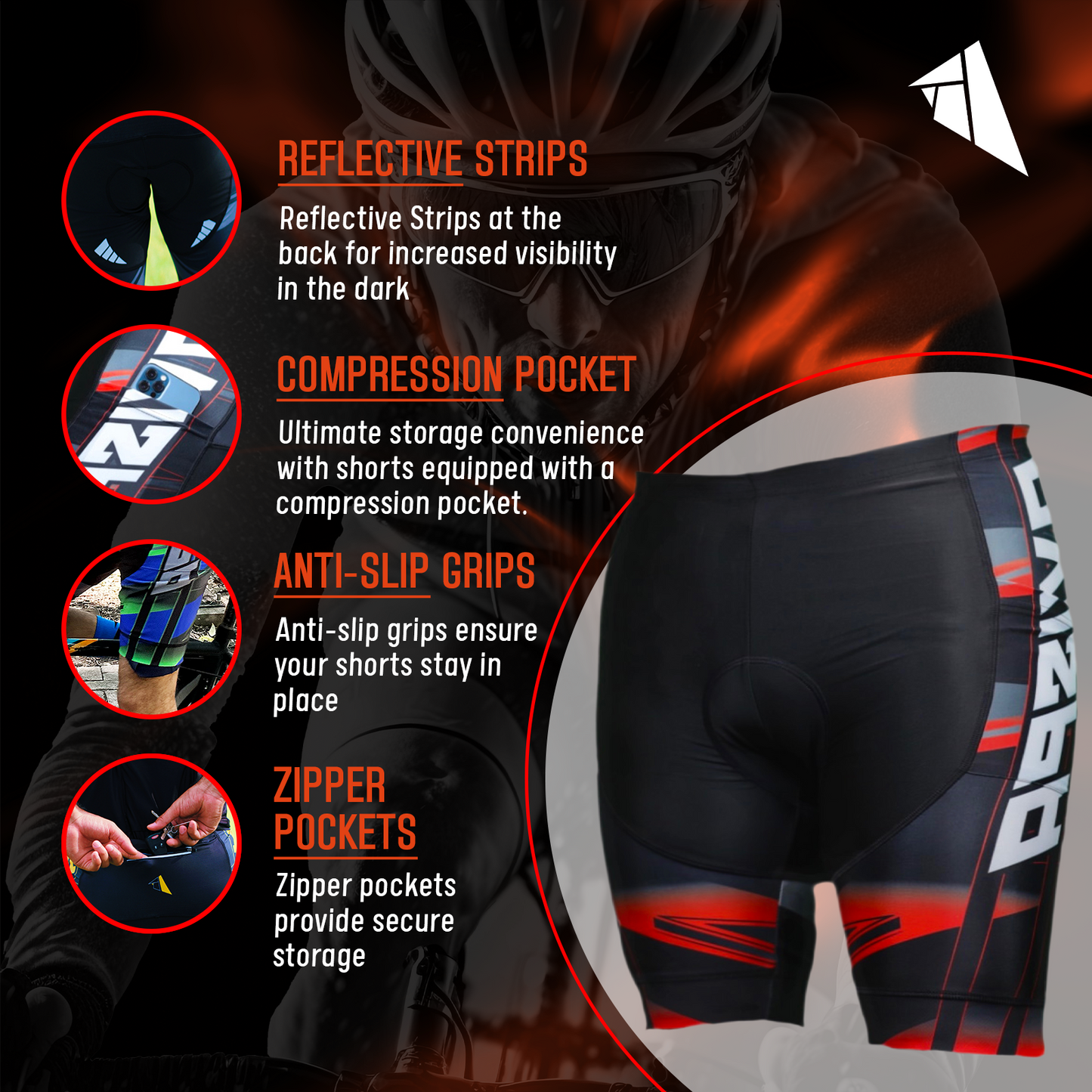 Red and Black Cycling Shorts