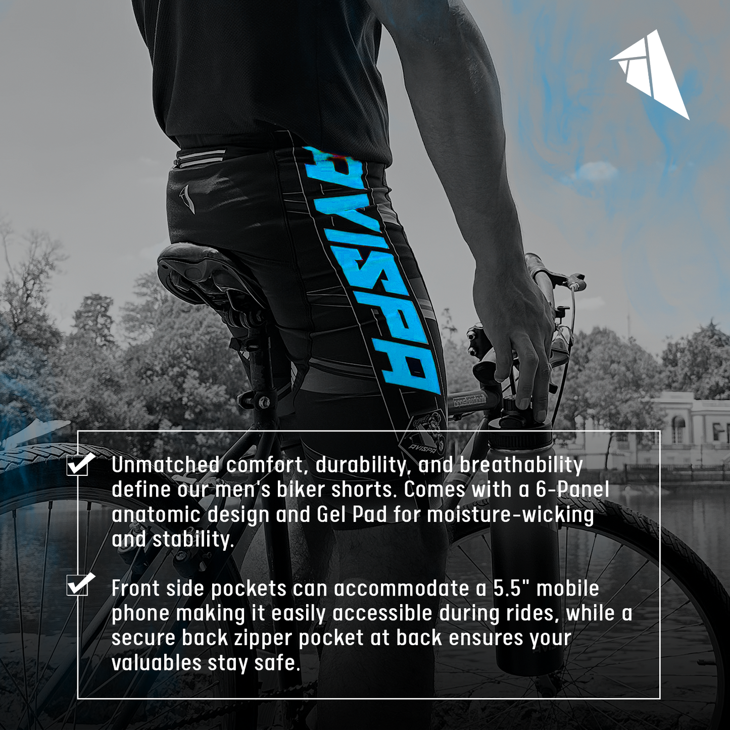 White and Blue Cycling Shorts