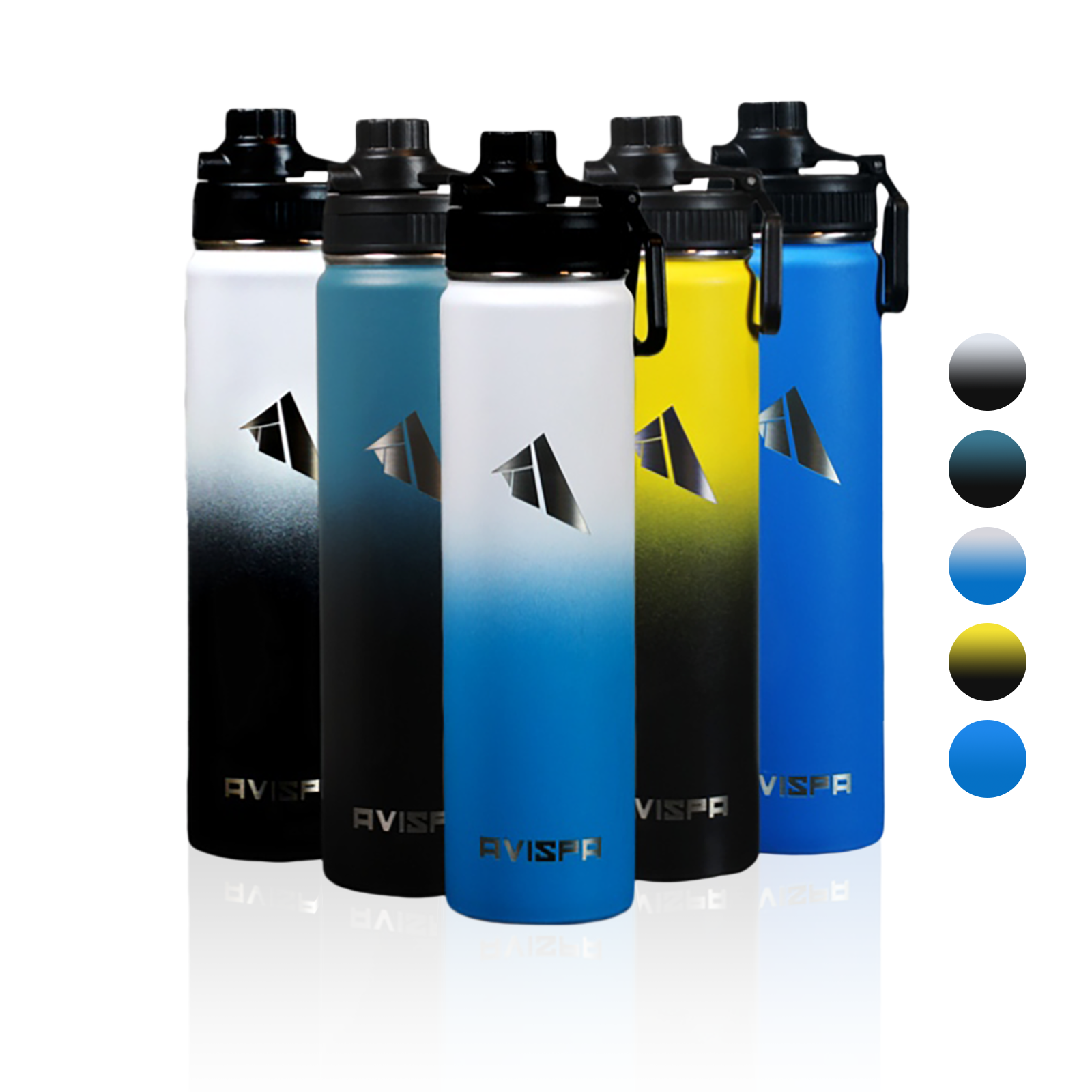 Stainless Steel Water Bottle White and Blue