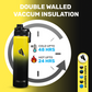 Stainless Steel Water Bottle Yellow and Black