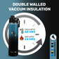 Stainless Steel Water Bottle Blue Gray and Black