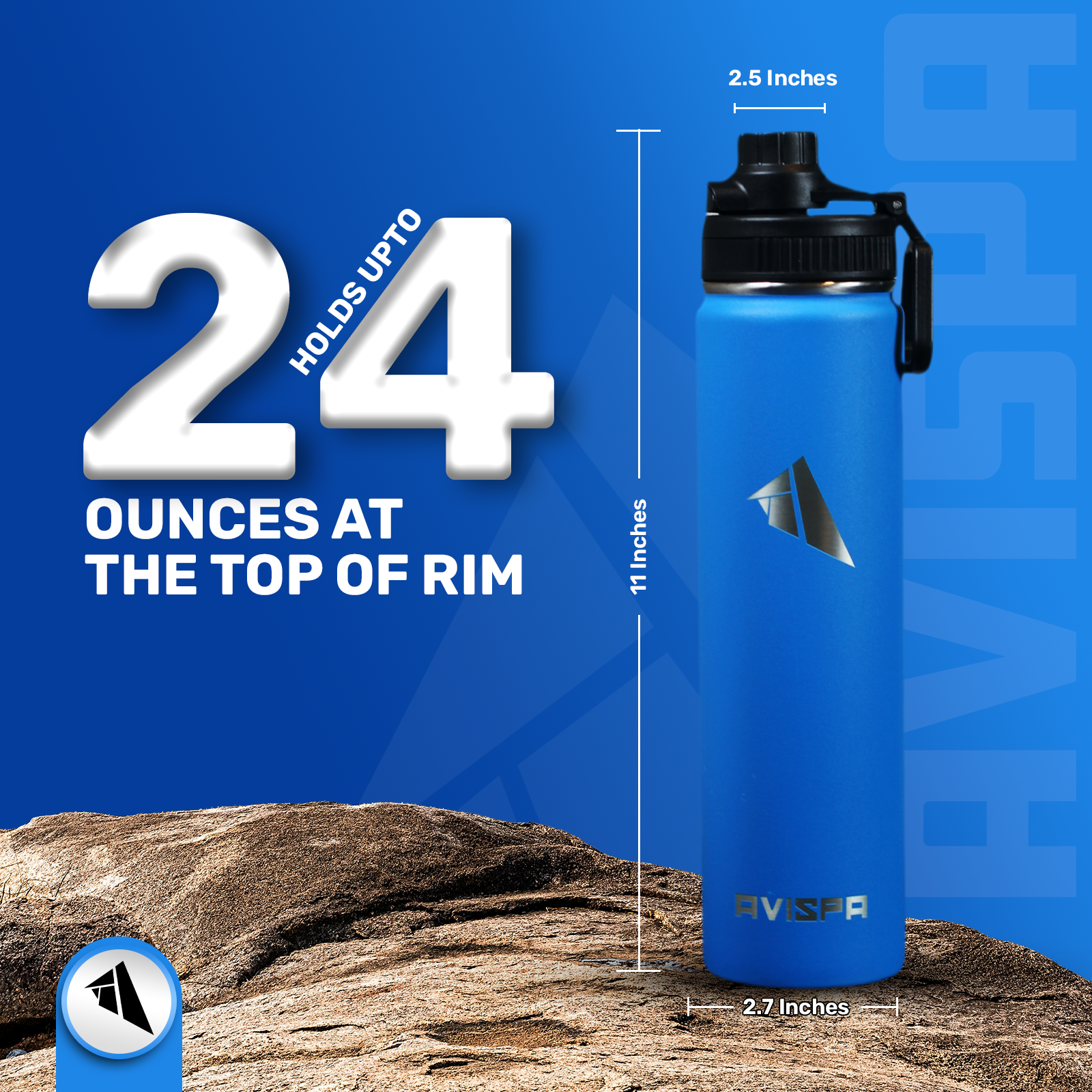 Stainless Steel Water Bottle Navy Blue