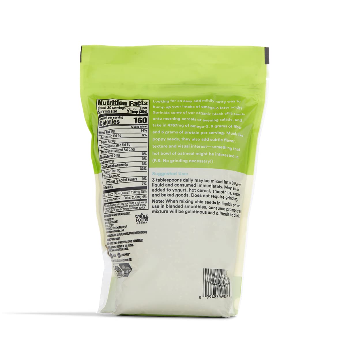 365 by Whole Foods Market, Organic Black Chia Seeds, 15 Ounce
