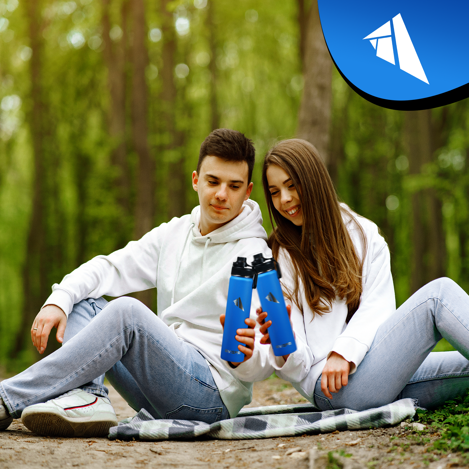 Stainless Steel Water Bottle Navy Blue