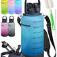 1 Gallon Water Bottle with 128 oz Capacity - Motivational Time Markers for Daily Hydration Goals - Leakproof BPA Free Tritan with Removable Straw