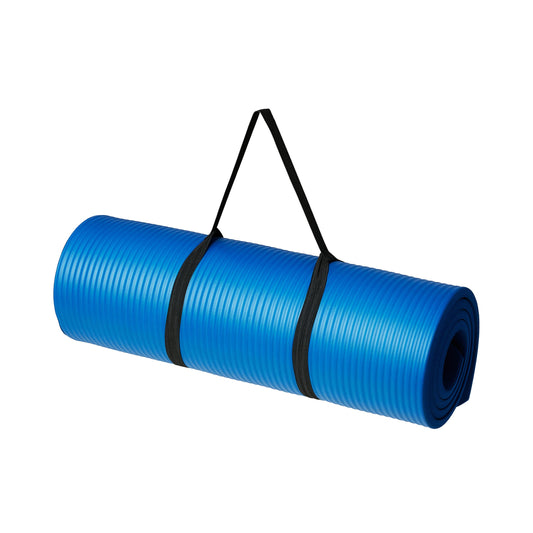 Amazon Basics 1/2 Inch Extra Thick Exercise Yoga Mat with Carrying Strap, Cushioned Support, for Fitness and Gym Workouts