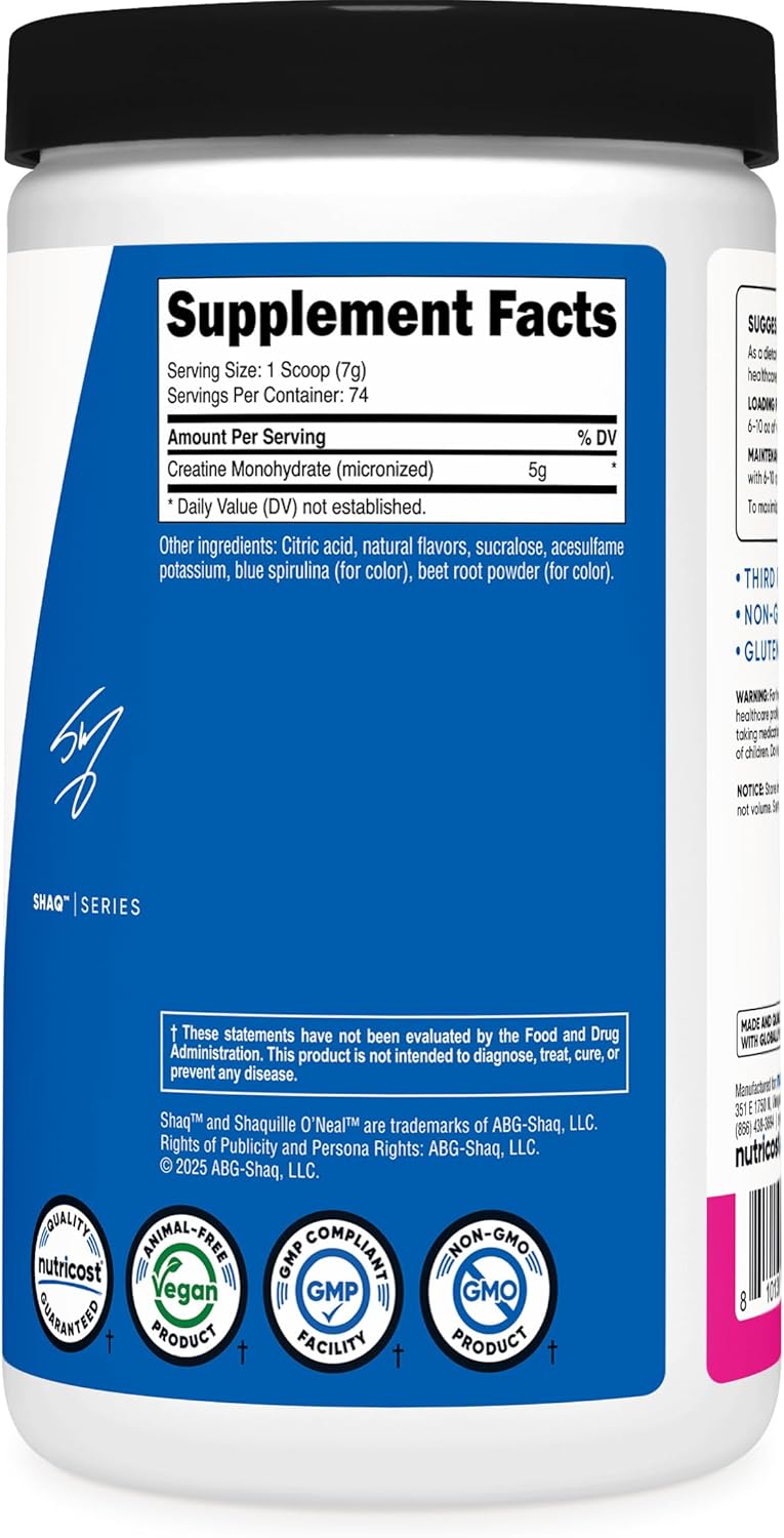 Nutricost Creatine Monohydrate Powder (Fruit Punch, 500 Gram)