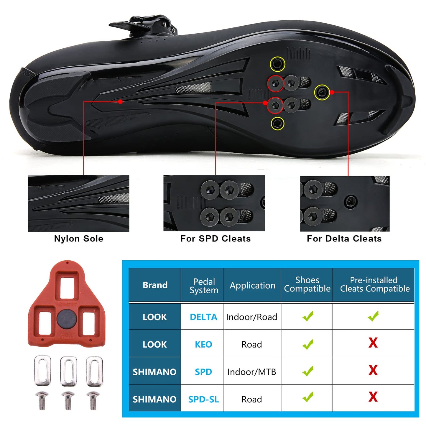 Mens Womens Cycling Shoes Compatible with Pelaton Bike Shoes Road Bike Shoes Riding Bicycle Pre-Installed with Delta Cleats Clip Indoor Outdoor Pedal