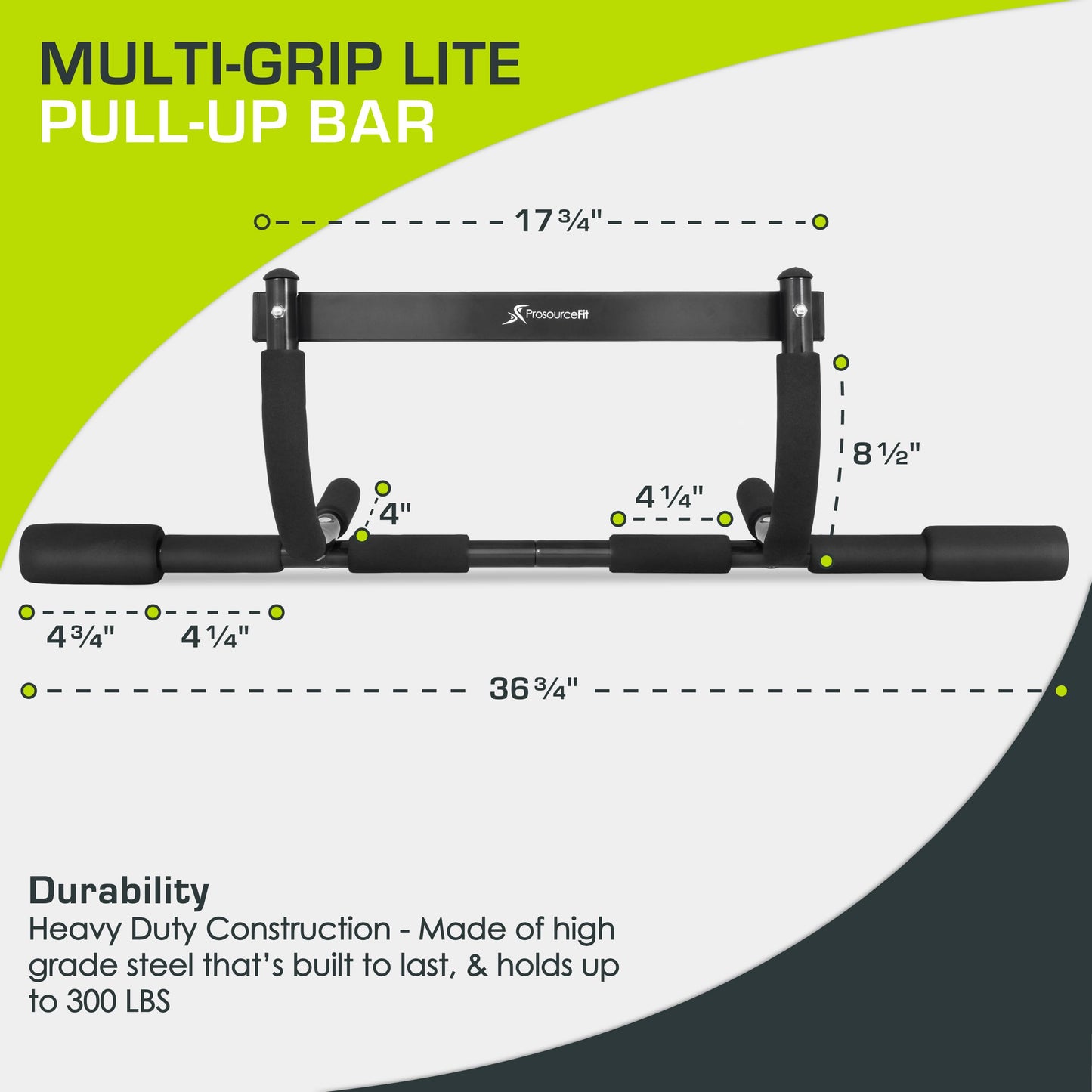 ProsourceFit Heavy Duty Doorway Mount Pull Up/Chin-Up Bar, Adjustable with Foam Grips for Home Workouts