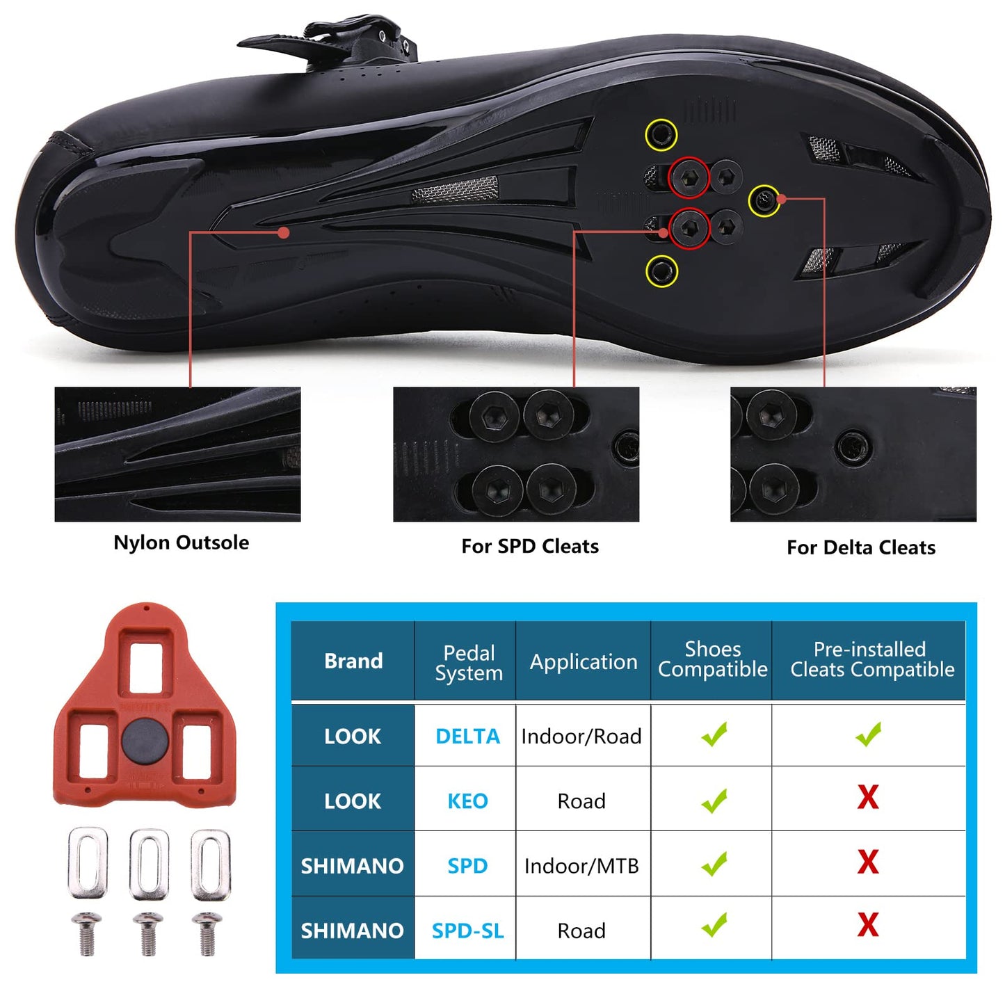 Mens Womens Cycling Shoes Compatible with Pelaton Bike Shoes Road Bike Shoes Riding Bicycle Pre-Installed with Delta Cleats Clip Indoor Outdoor Pedal