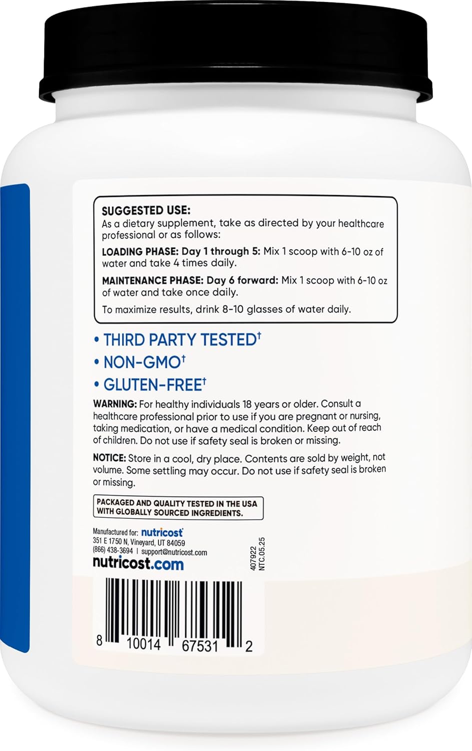 Nutricost Creatine Monohydrate Powder (Fruit Punch, 500 Gram)