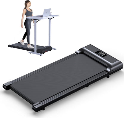 Walking Pad, Under Desk Treadmill for Home Office, 2.5HP Walking Pad with 300lb Weight Capacity, Portable Teadmill with Remote Control, LED Display