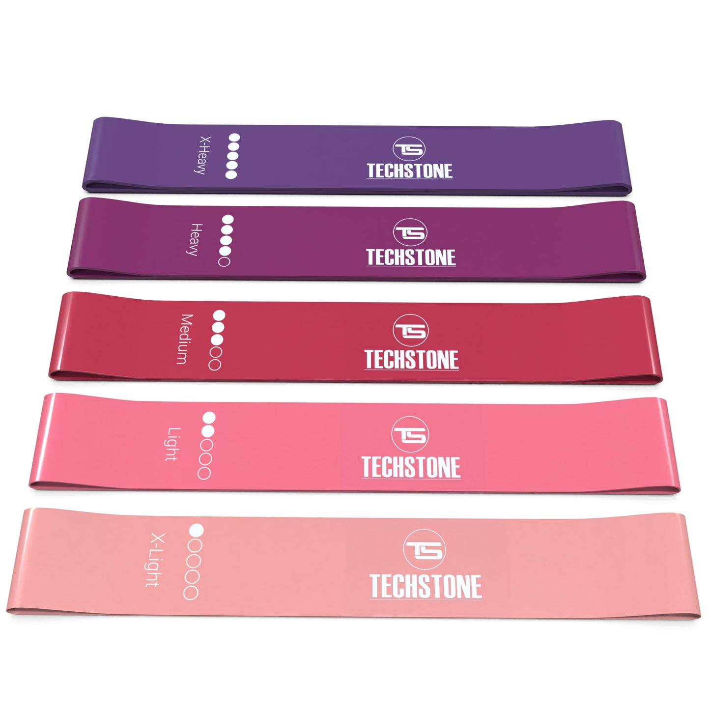TechStone Resistance Bands Set – 5 Levels Loop Exercise Bands for Men & Women, Elastic Workout Bands for Home Gym, Training, Yoga & Fitness, Carry Bag Included