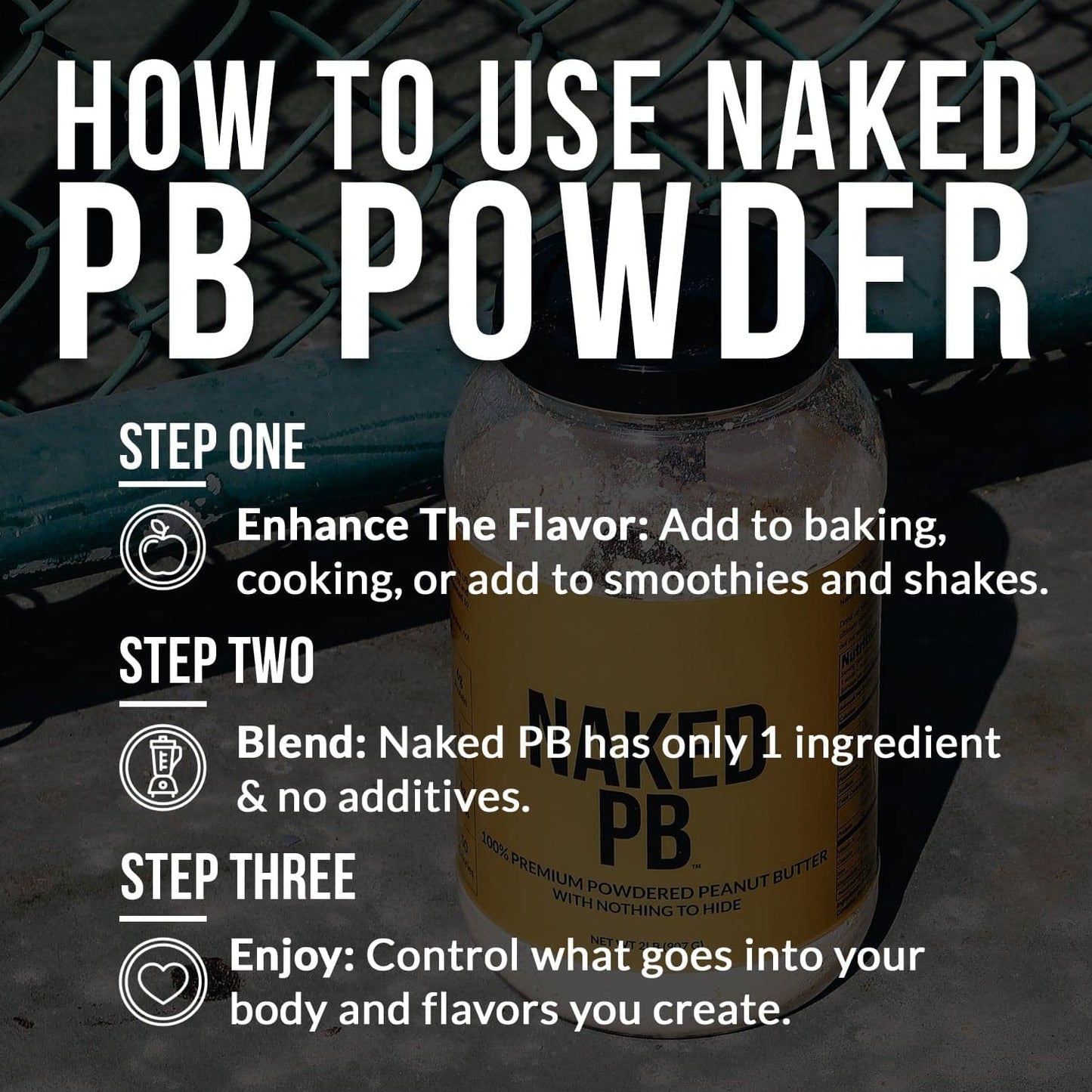 Naked 1.5 LB Powdered Peanut Butter from US Farms – Bulk, Only 1 Ingredient - Roasted Peanuts, Vegan, No Additives, Preservative Free, No Salt, No Sugar - 45 Servings - NAKED PB