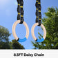 PACEARTH Gymnastics Rings 32mm Wooden Olympic Rings Support 1500lbs Locked Carabiners 9ft Double-Layer Numbered Straps Non-Slip Gym Rings with Foot Straps Door Anchor for Home Gym Full Body Workout