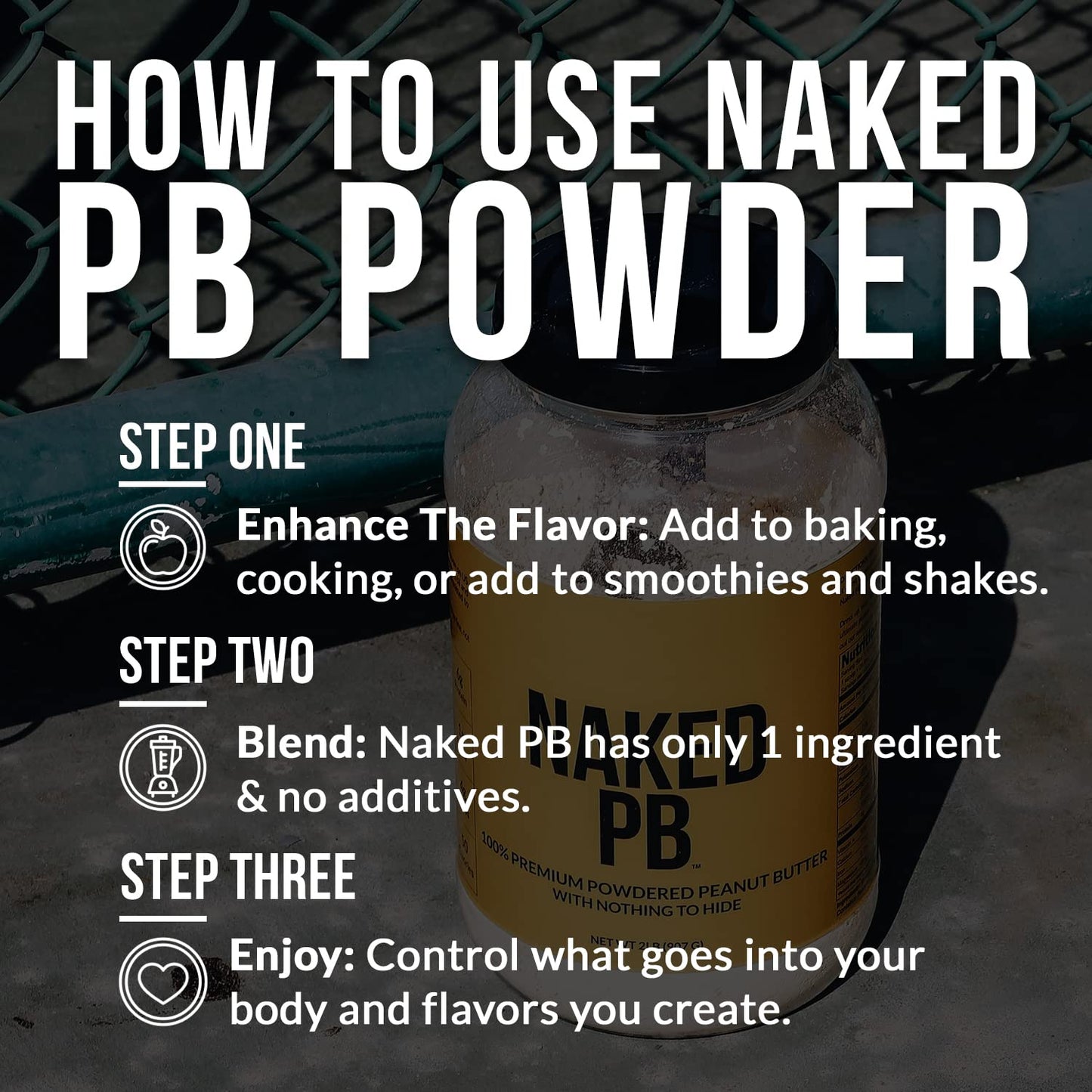Naked 1.5 LB Powdered Peanut Butter from US Farms – Bulk, Only 1 Ingredient - Roasted Peanuts, Vegan, No Additives, Preservative Free, No Salt, No Sugar - 45 Servings - NAKED PB