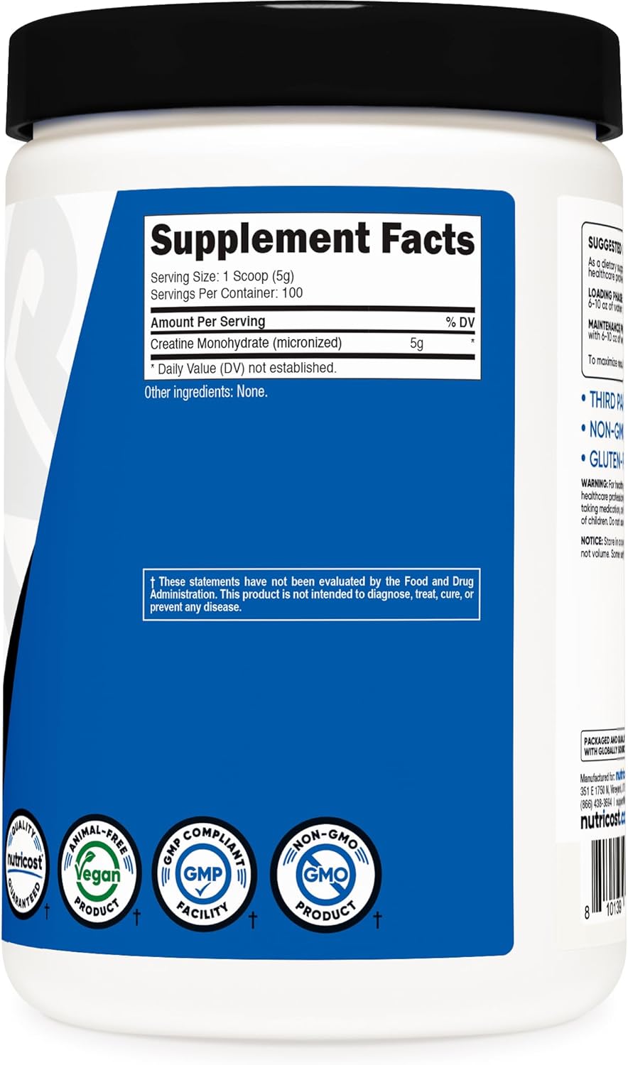 Nutricost Creatine Monohydrate Powder (Fruit Punch, 500 Gram)