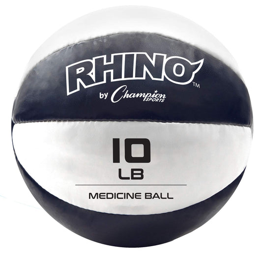 Champion Sports Exercise Medicine Balls, Leather with No-Slip Grip - Weighted Med Ball Set for Weight Training, Stability, Plyometrics, Cross Training, Core Strength - Multiple Styles
