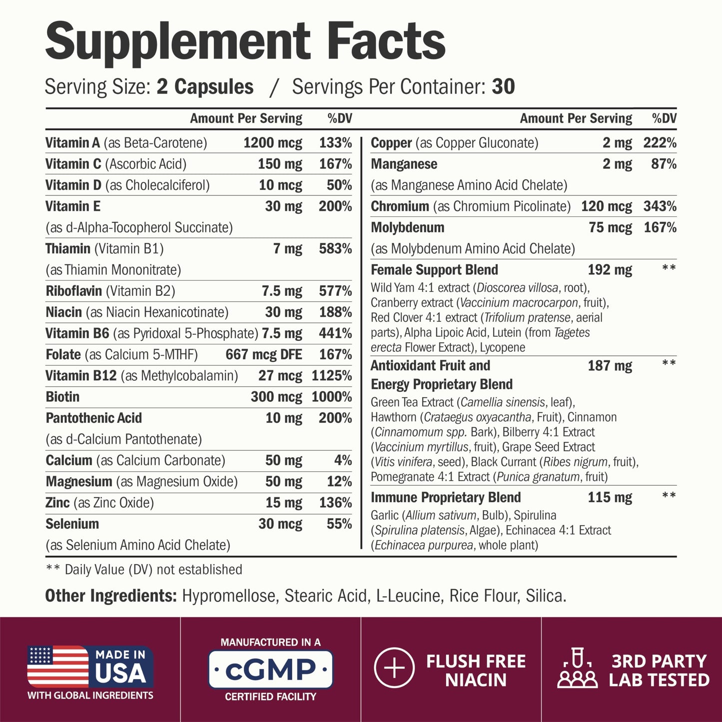 Vimerson Health Multivitamin for Women: Vitamins, Minerals and Bioavailable D3 for Focus and Energy Support – Daily Womens Multivitamins and Multiminerals – 60 Liquid Capsules