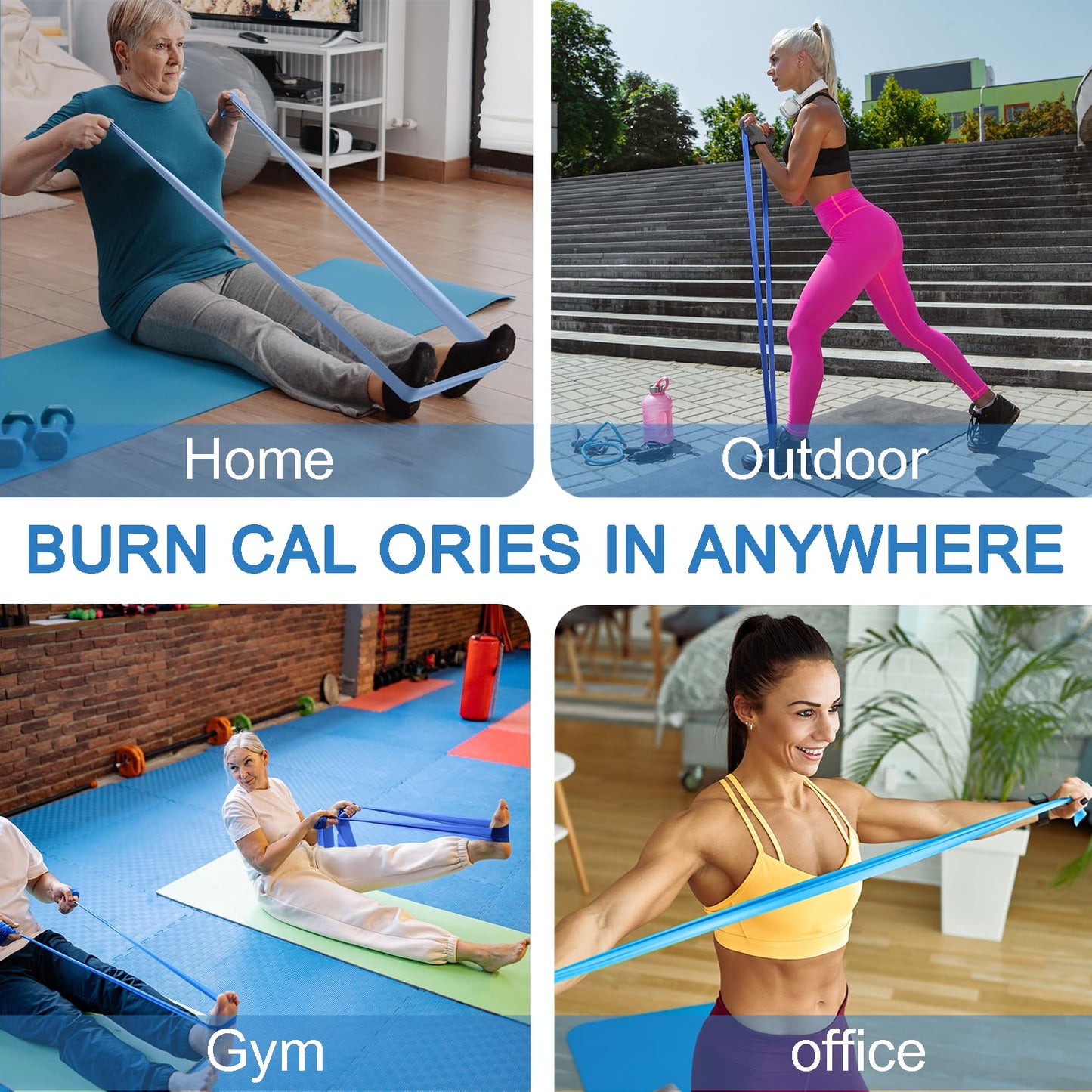 Lianjindun 5 Pcs Professional Resistance Bands. Latex-Free, Pilates Band, Work Out Bands, Stretch Bands for Working Out Women or Men, Exercise Bands Set for Pilates, Physical Therapy, Yoga