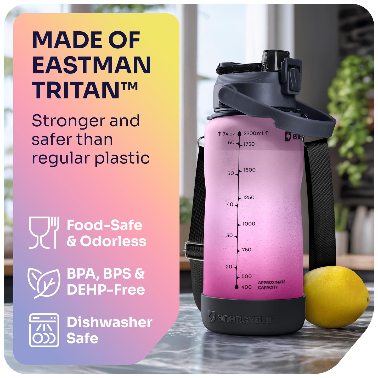 1 Gallon Water Bottle with 128 oz Capacity - Motivational Time Markers for Daily Hydration Goals - Leakproof BPA Free Tritan with Removable Straw