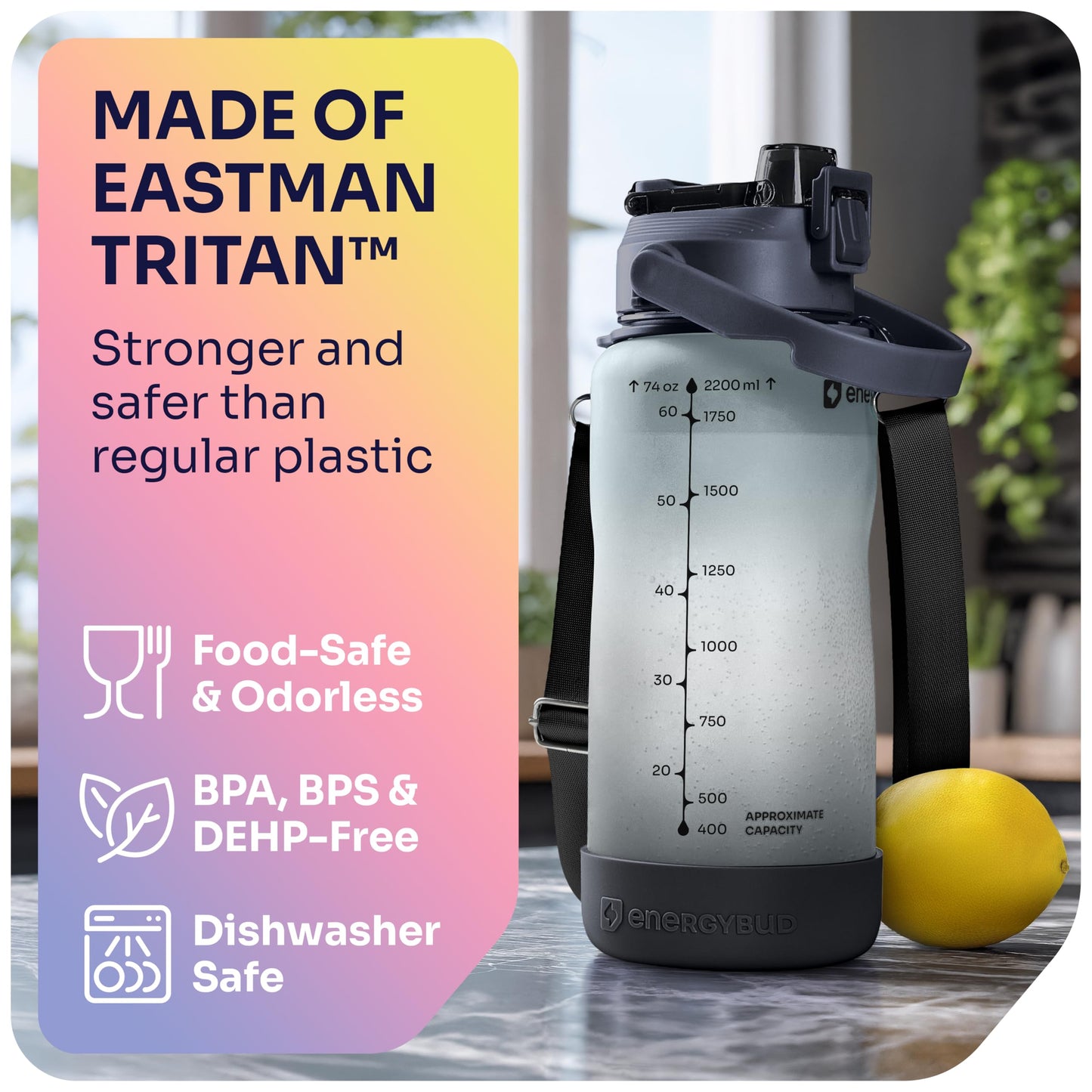 1 Gallon Water Bottle with 128 oz Capacity - Motivational Time Markers for Daily Hydration Goals - Leakproof BPA Free Tritan with Removable Straw