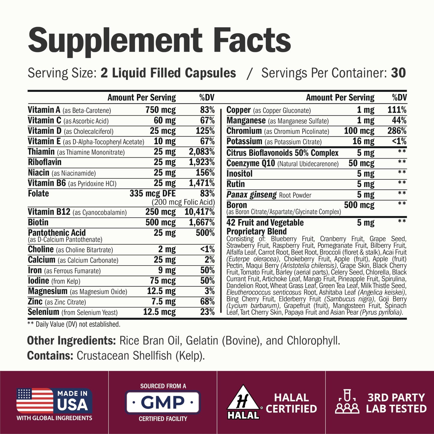 Vimerson Health Multivitamin for Women: Vitamins, Minerals and Bioavailable D3 for Focus and Energy Support – Daily Womens Multivitamins and Multiminerals – 60 Liquid Capsules