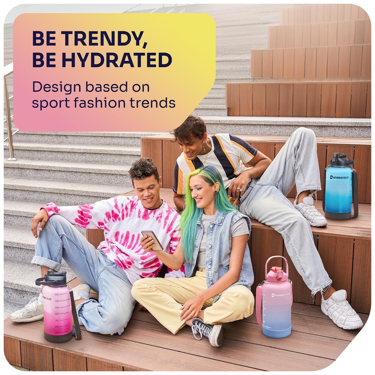 1 Gallon Water Bottle with 128 oz Capacity - Motivational Time Markers for Daily Hydration Goals - Leakproof BPA Free Tritan with Removable Straw