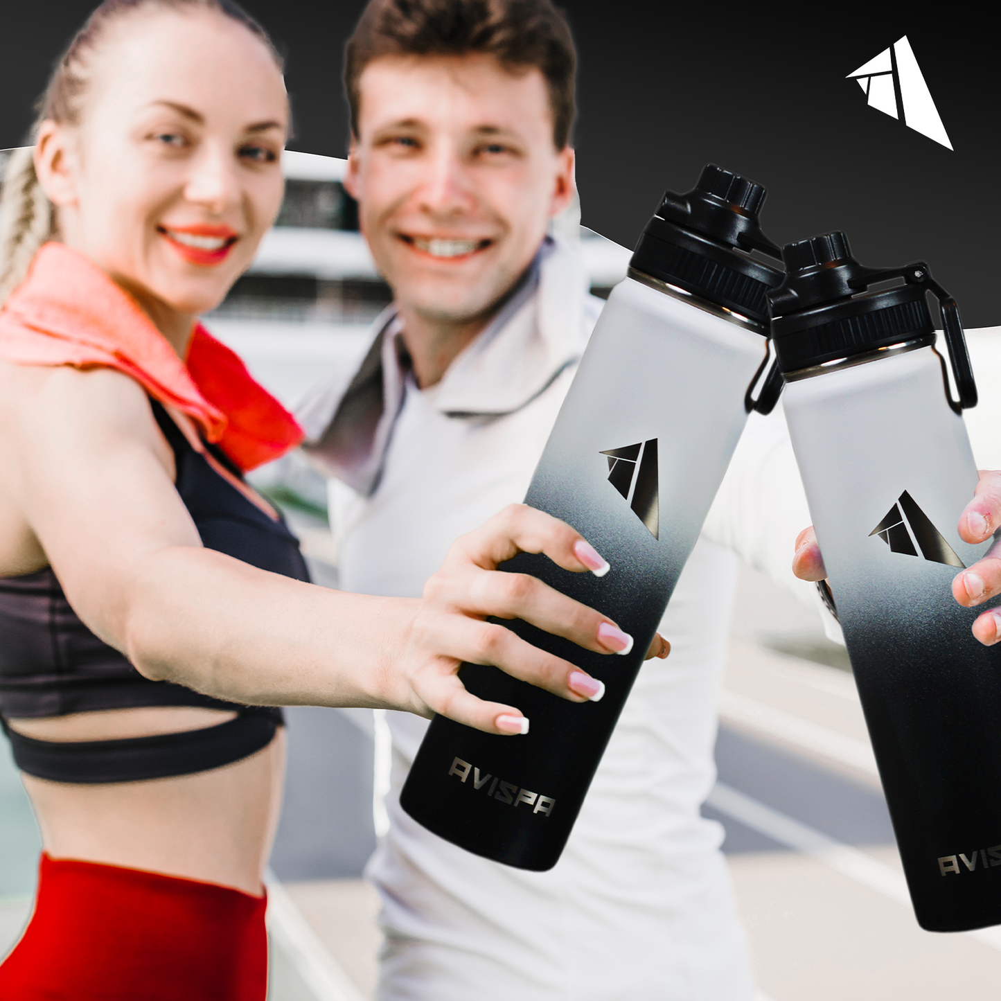 Stainless Steel Water Bottle White and Black