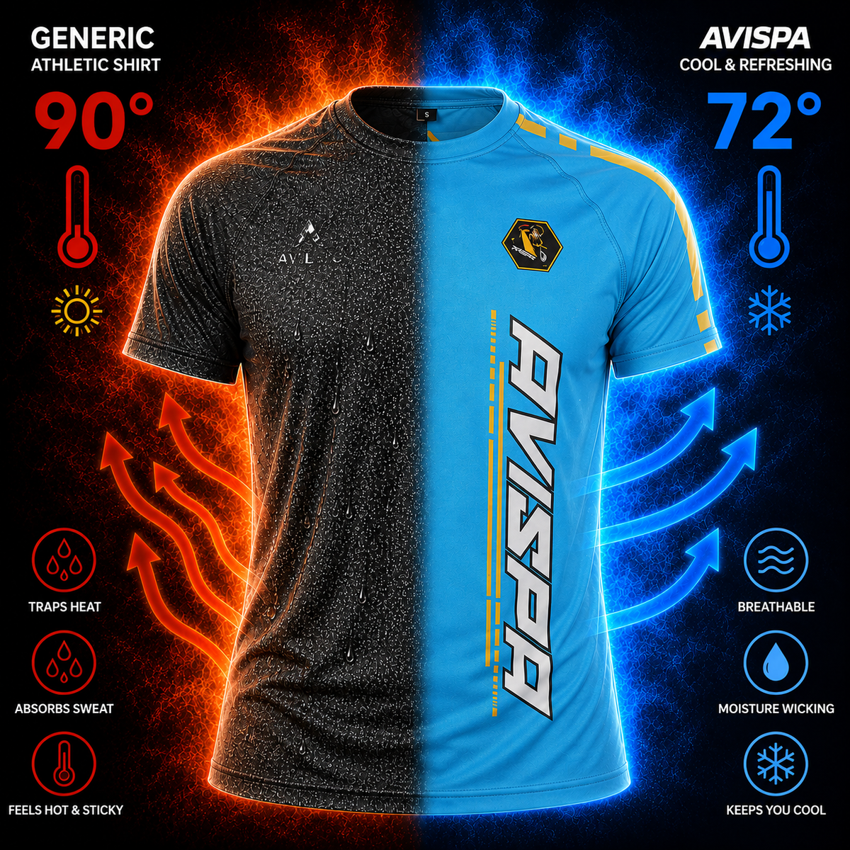 Bundle Aqua Blue, Red, Green Fitted T-Shirts