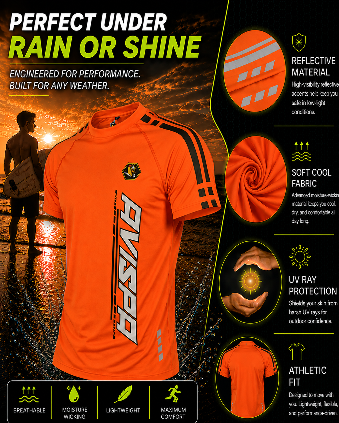 Bundle Orange, Yellow, Neon Green Fitted T-Shirts