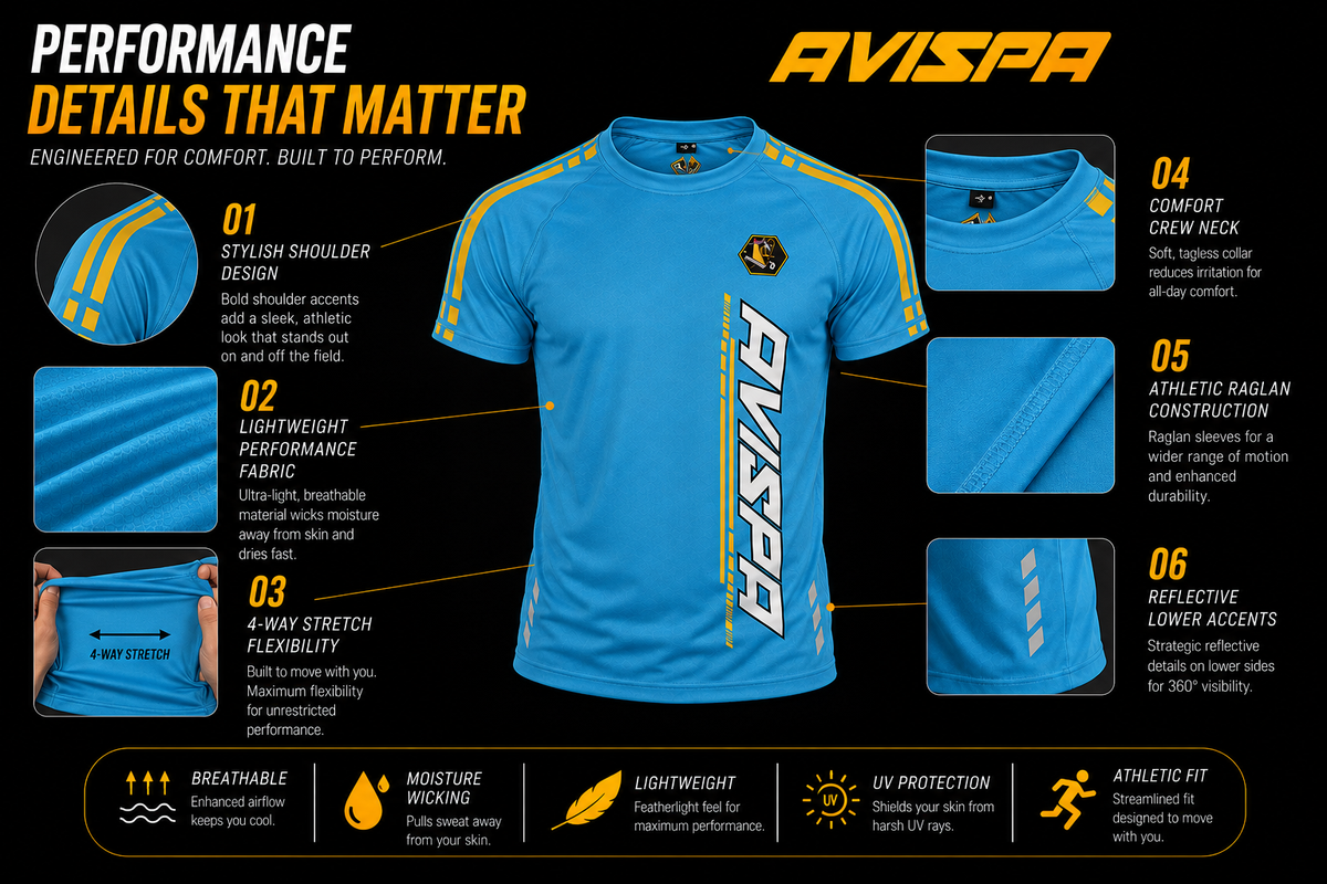 Aqua Blue Fitted T-Shirt