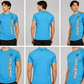 Aqua Blue Fitted T-Shirt