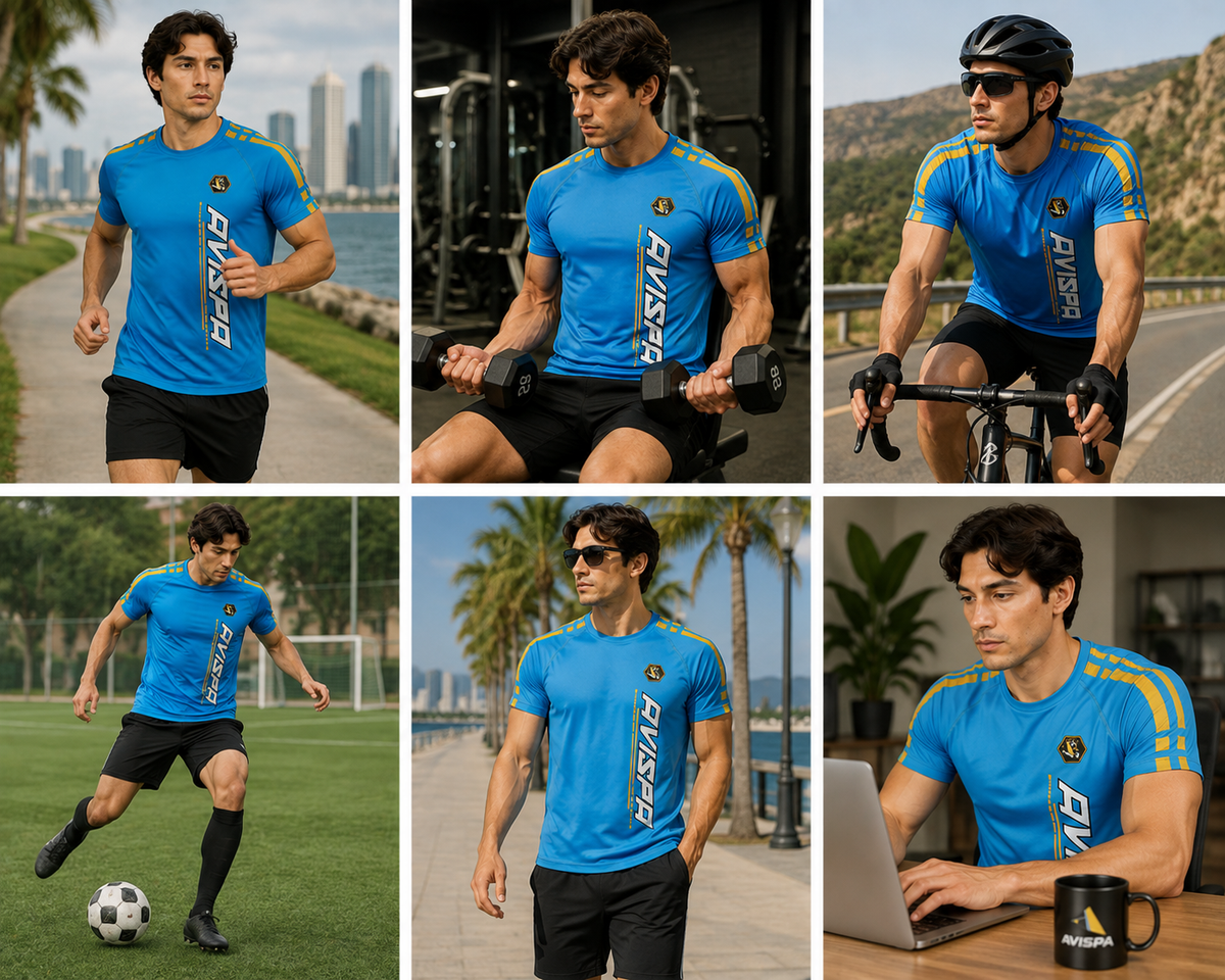 Aqua Blue Fitted T-Shirt