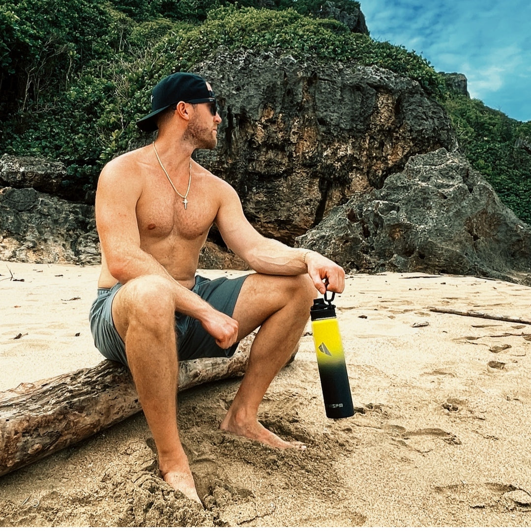 Stainless Steel Water Bottle Yellow and Black